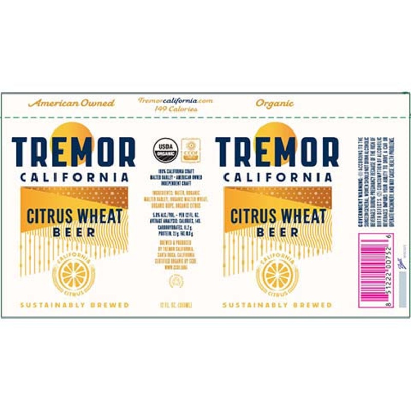 Tremor California Citrus Wheat Beer 12OZ SINGLE CAN