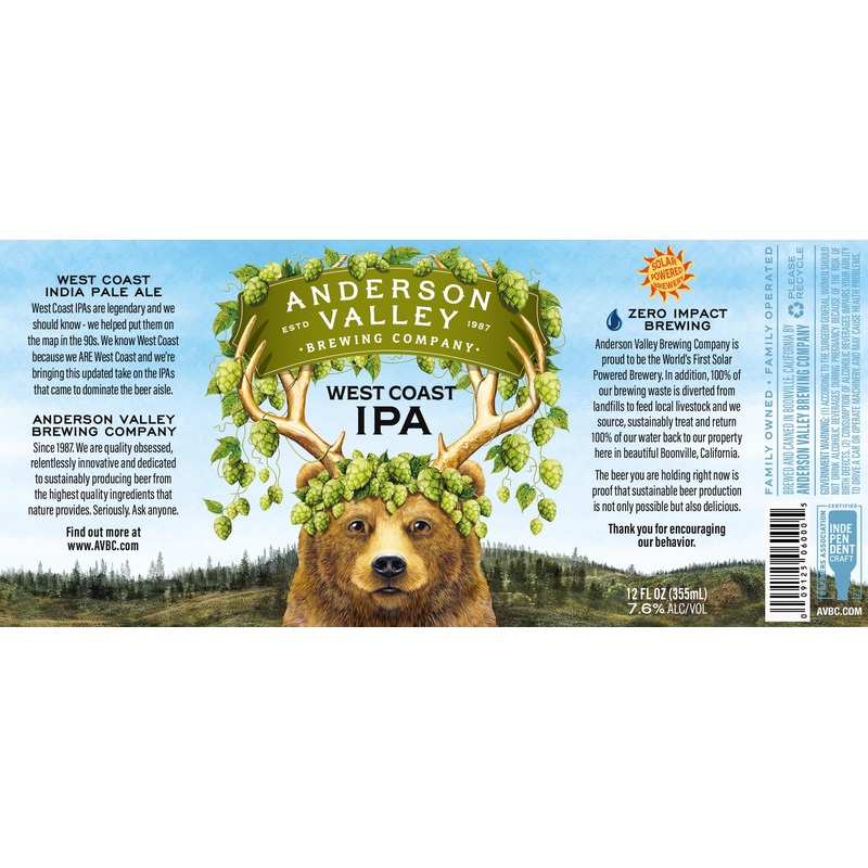 ANDERSON VALLEY WEST COAST IPA 4/6PK CANS 12 oz (24)