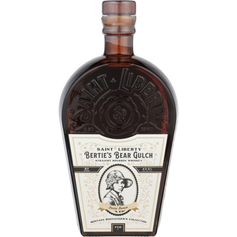 SAINT LIBERTY STRAIGHT BOURBON BERTIE'S BEAR GULCH MONTANA BOOTLEGGER'S COLLECTION 4 YR 87 750ML 750ML