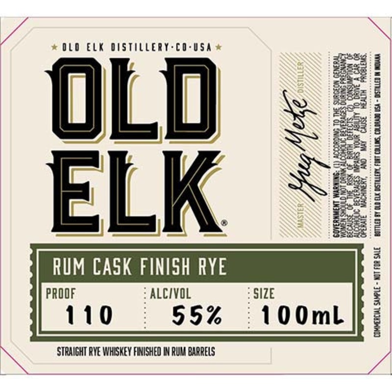 Old Elk Rum Cask Finish Rye Straight Bourbon Whiskey 100ML BTL