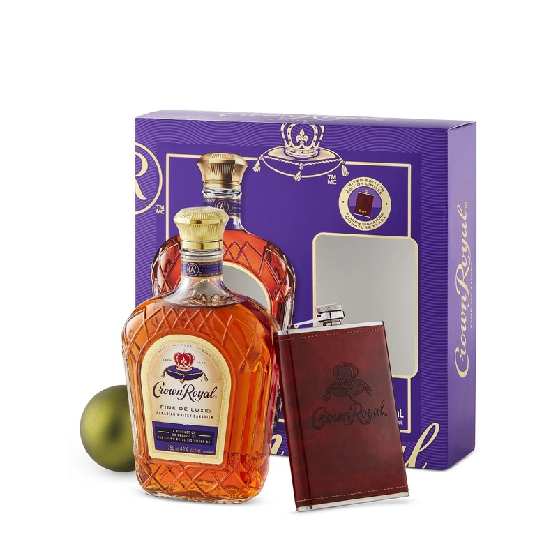 CROWN ROYAL CANADIAN WHISKY FLASK GIFT PACK 750ML @ Lethbridge [1055197] 750 ml