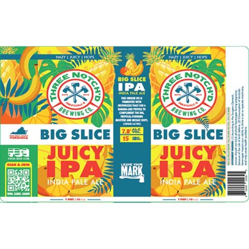 Three Notch'd Big Slice Juicy IPA 16OZ SINGLE CAN