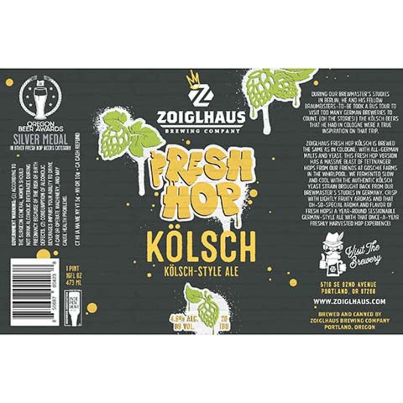 Zoiglhaus Fresh Hop Kolsch Ale 16OZ SINGLE CAN