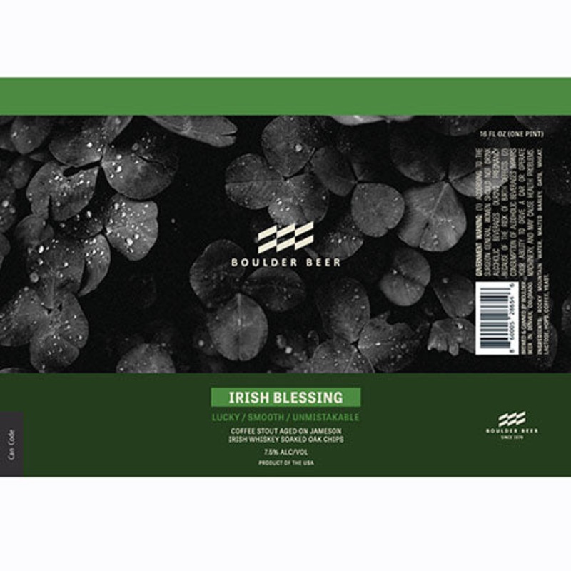 Boulder Beer Irish Blessing Coffee Stout 16OZ SINGLE CAN