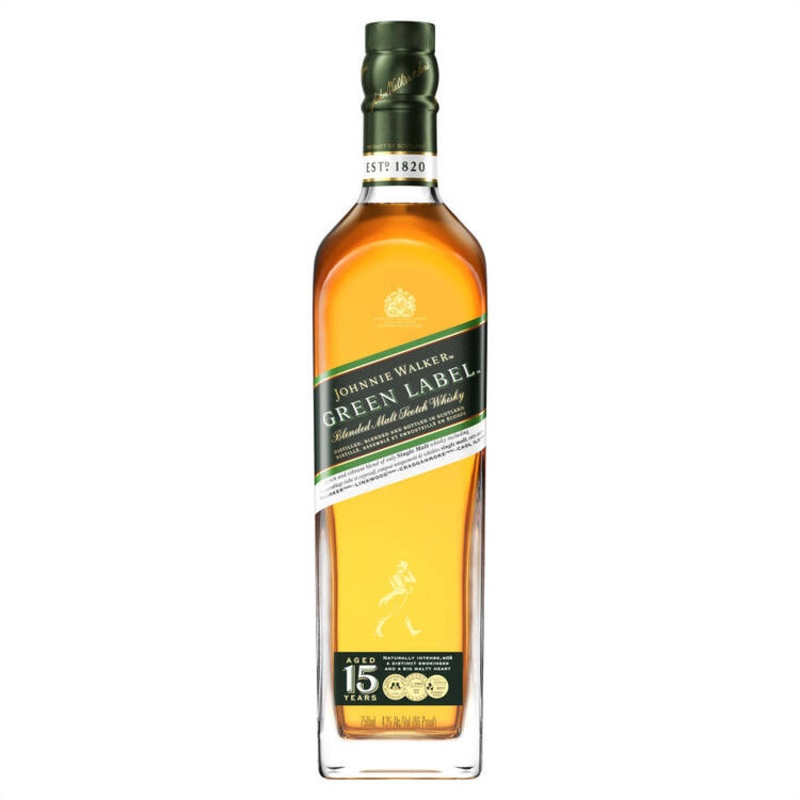 JOHNNIE WALKER BLENDED MALT SCOTCH GREEN LABEL 15 YR 86 750ML 750ML
