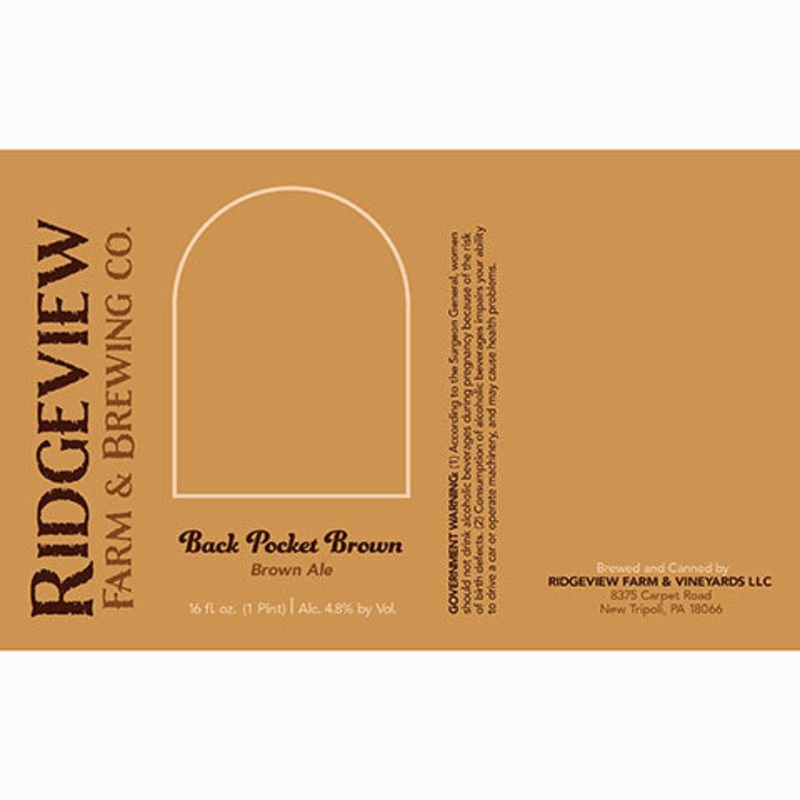 Ridgeview Farm Black Pocket  Brown Ale 16OZ SINGLE CAN