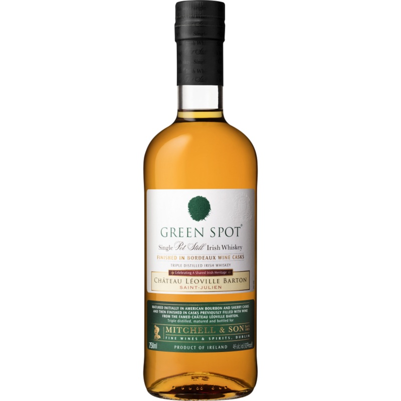 GREEN SPOT SINGLE POT STILL IRISH WHISKEY FINISHED IN BORDEAUX WINE CASKS CHATEAU LEOVILLE BARTON 92 750ML 750ML