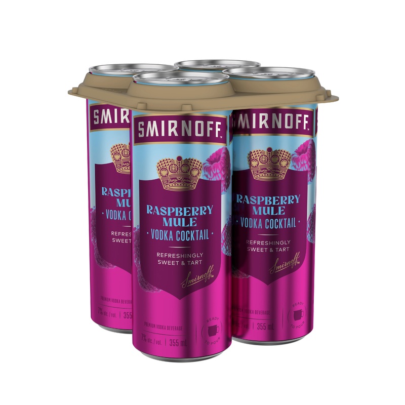 SMIRNOFF RASPBERRY MULE VODKA COCKTAIL 355ML 4PK CAN @ Township [1055813] 1420 ml