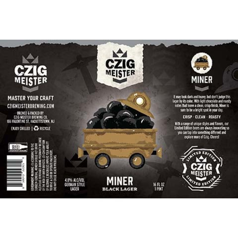 Czig Meister Miner Black Lager 16OZ SINGLE CAN