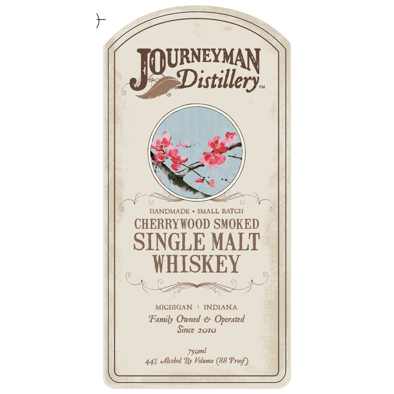 Journeyman Distillery Cherrywood Smoked Single Malt Whiskey Small Batch Handmade Whiskey