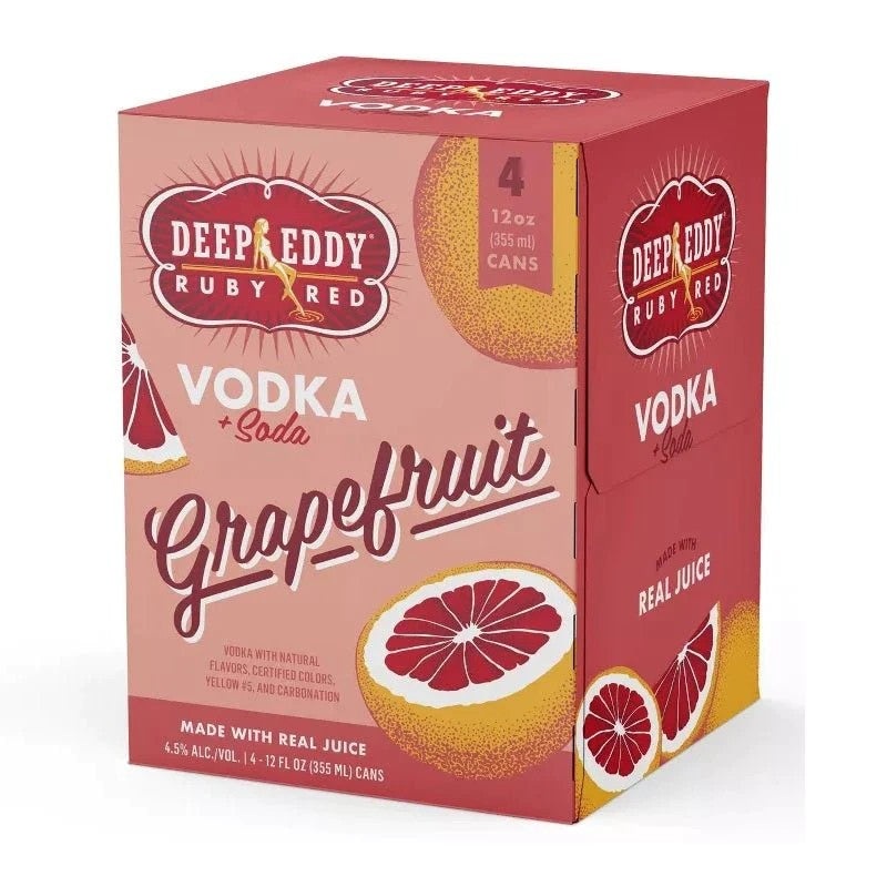 Deep Eddy Ruby Red Vodka + Soda Grapefruit 4-Pack 12OZ 4PK CAN