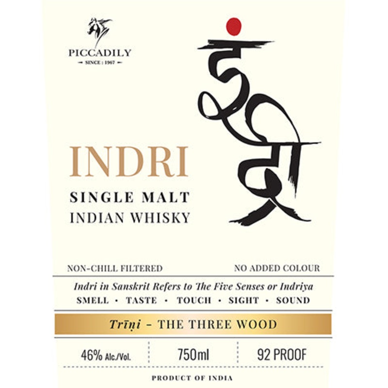 Indri Single Malt Indian Whisky 750ML BTL