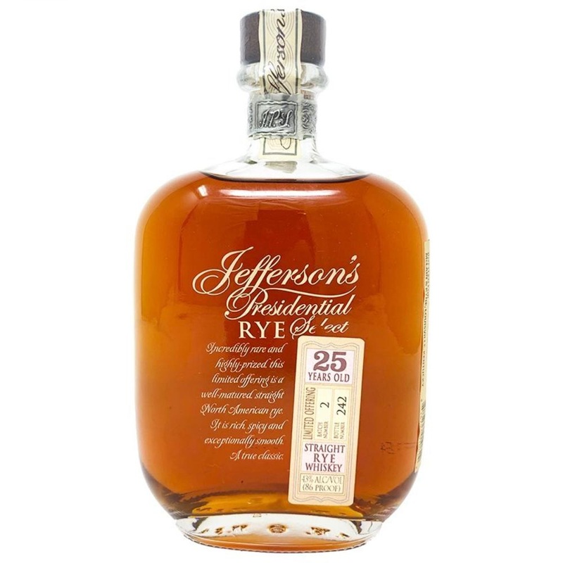 Jeffersons Presidential Select 25 Year Old Rye