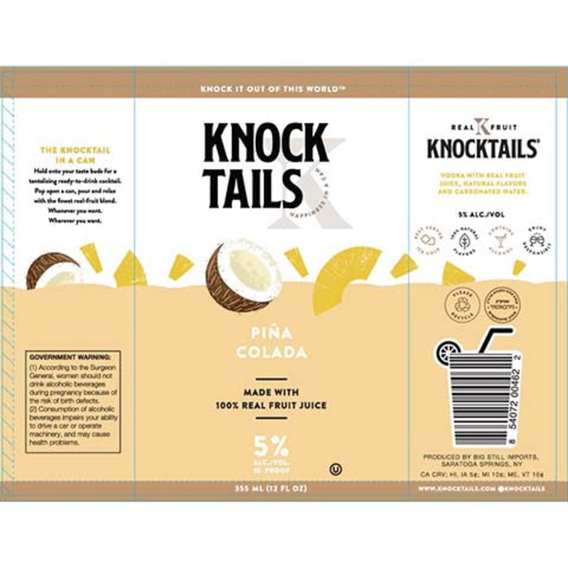 Knocktails Pina Colada 12OZ SINGLE BTL