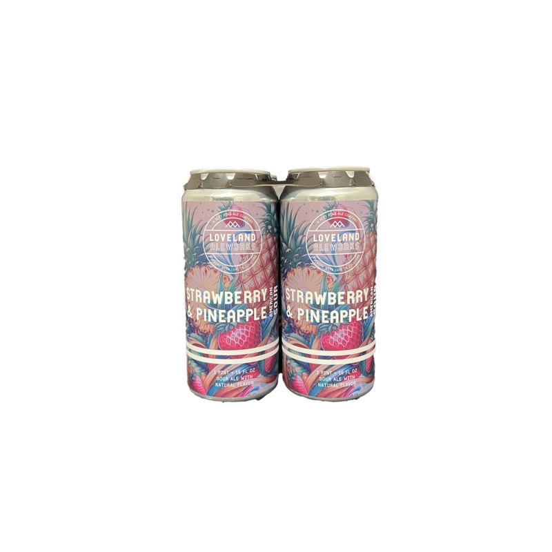Loveland Aleworks Strawberry & Pineapple American Sour Ale 4 Pack Cans