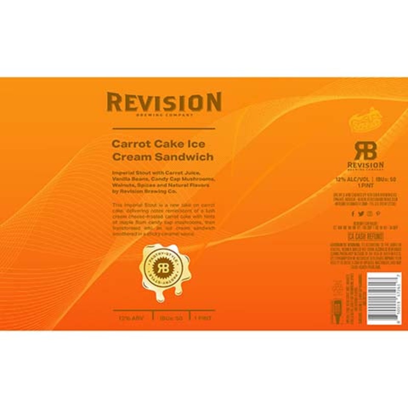 Revision Carrot Cake Ice Cream Sandwich Imperial Stout 16OZ SINGLE CAN