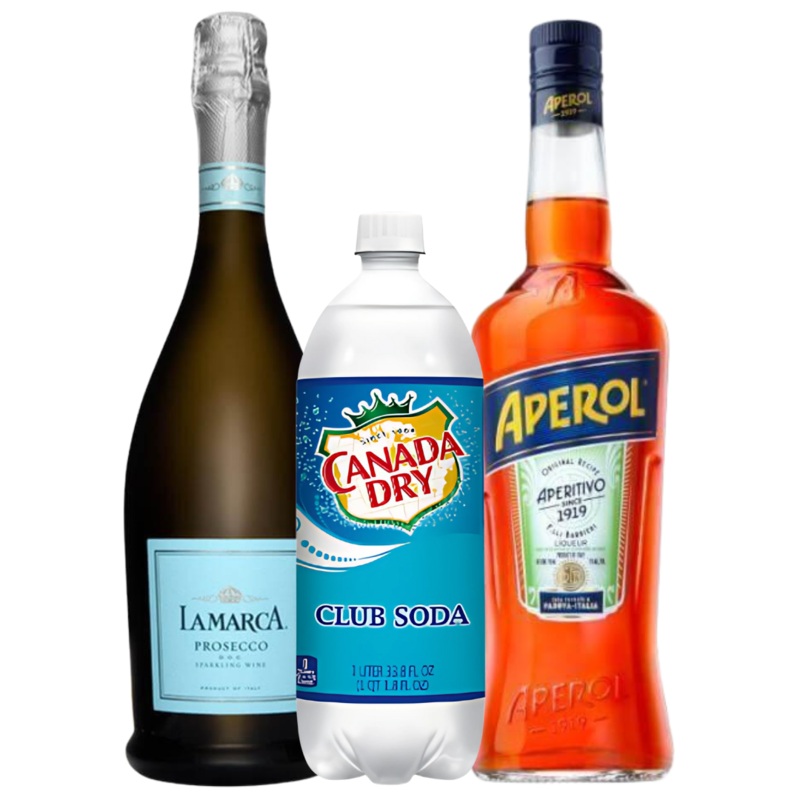 Aperol Spritz Cocktail Kit: La Marca, Aperol Aperitivo, Club Soda