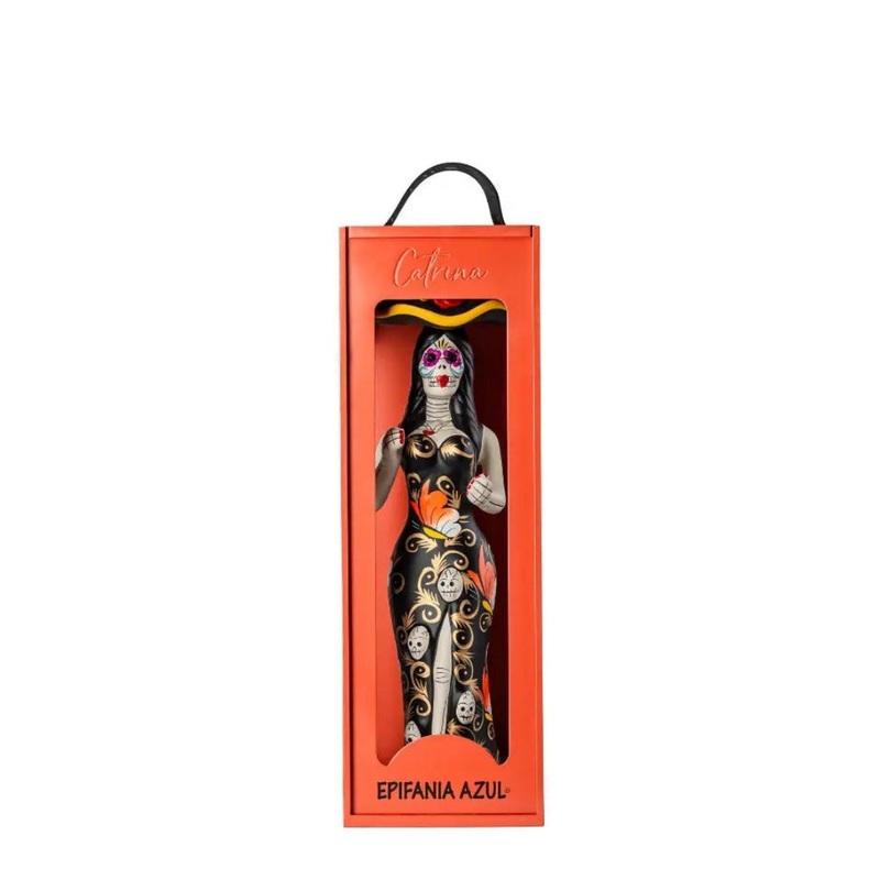Epifania Azul Aejo Tequila Catrina (Black Dress, Orange Box) 750mL