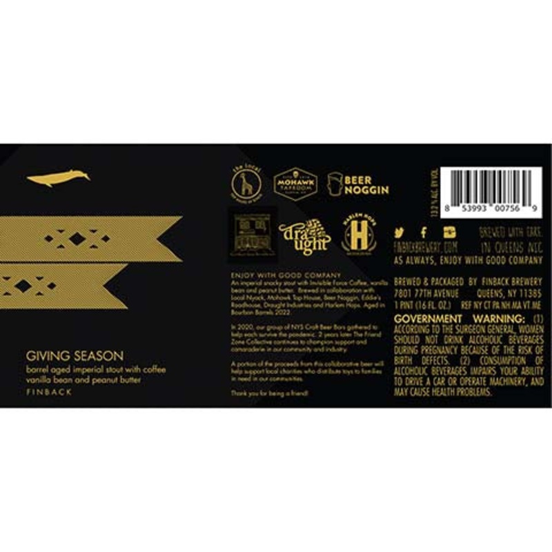 Finback Giving Season Imperial Stout 16OZ SINGLE CAN