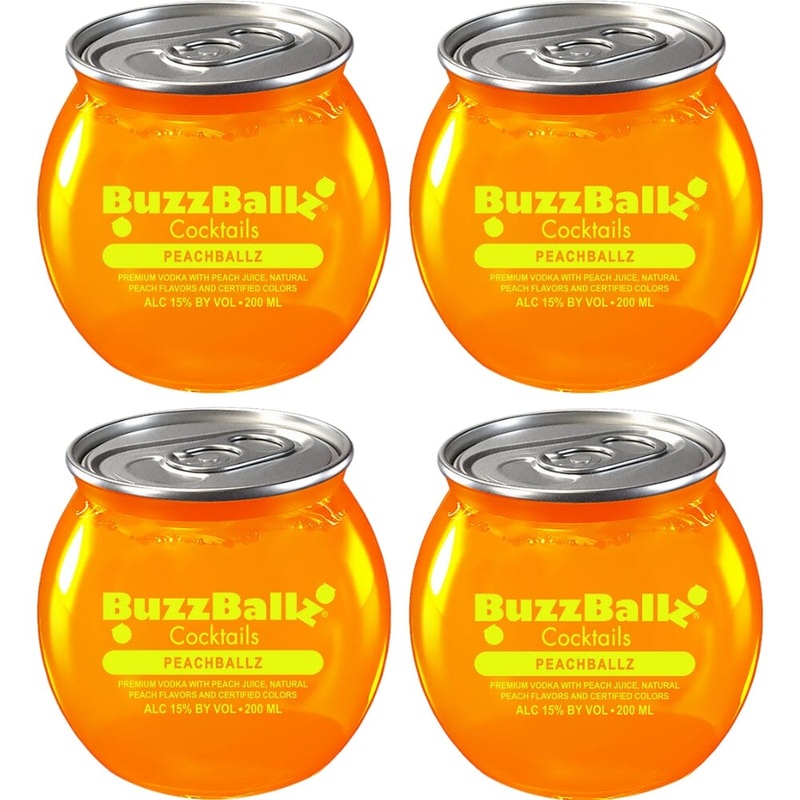 Buzzballz Peachballz Pre-Mixed Cocktails 4-Pack