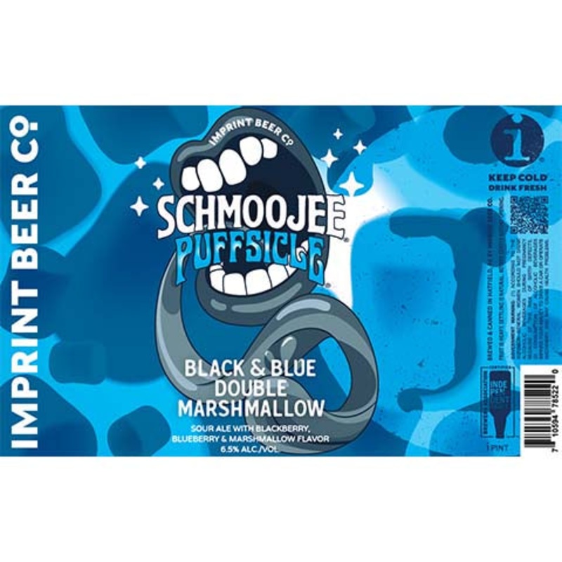 Imprint Schmoojee Puffsicle Black & Blue Double Marshmallow Sour 16OZ SINGLE CAN