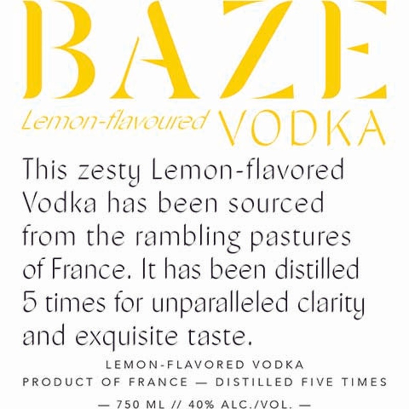 Baze Lemon Vodka 750ML BTL