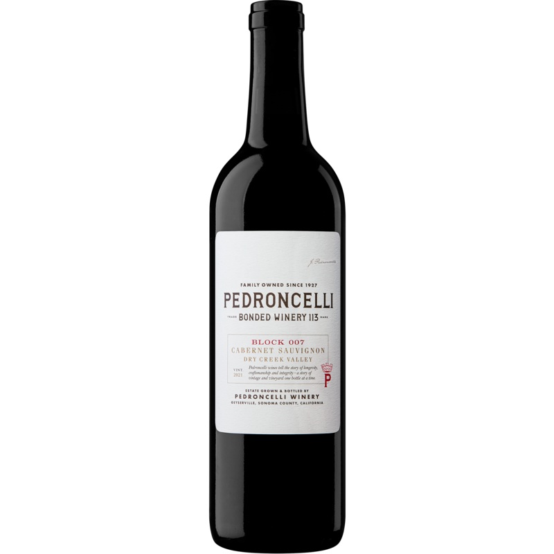 Pedroncelli Cabernet Sauvignon Block 007 21 750ML 750ml Bottle