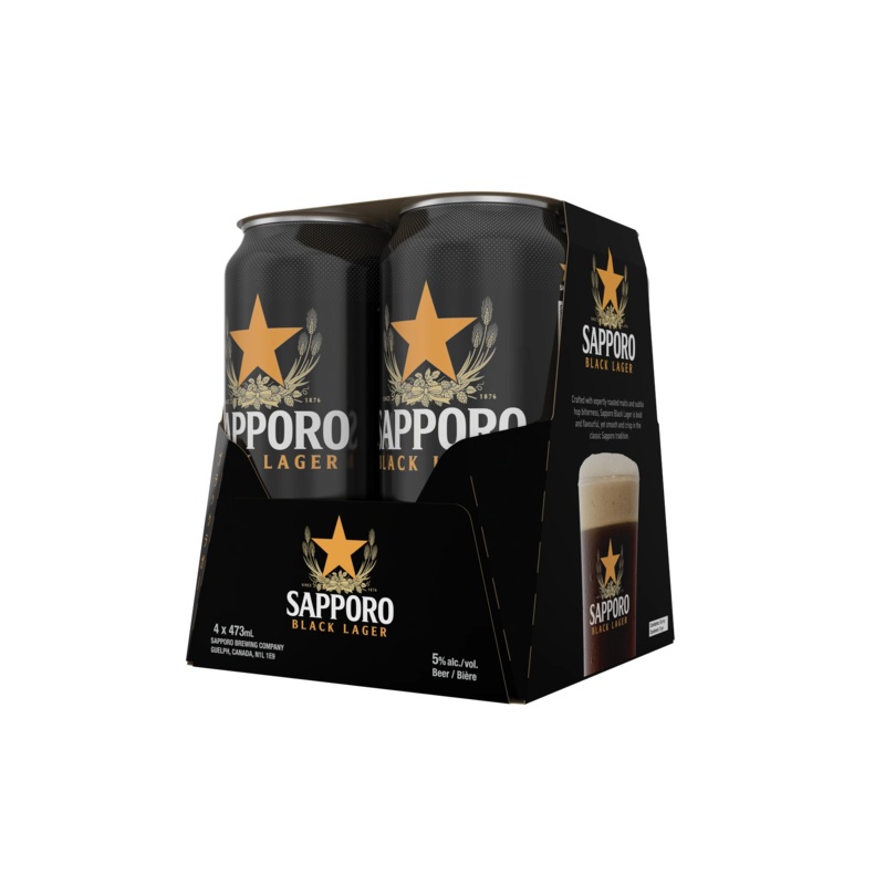 SAPPORO BLACK LAGER 473ML 4PK CAN @ Windermere [1059186] 1892 ml