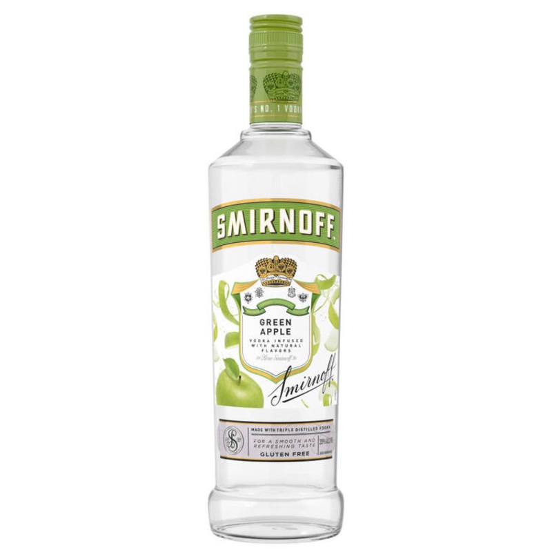 SMIRNOFF GREEN APPLE FLAVORED VODKA 70 750ML 750ML