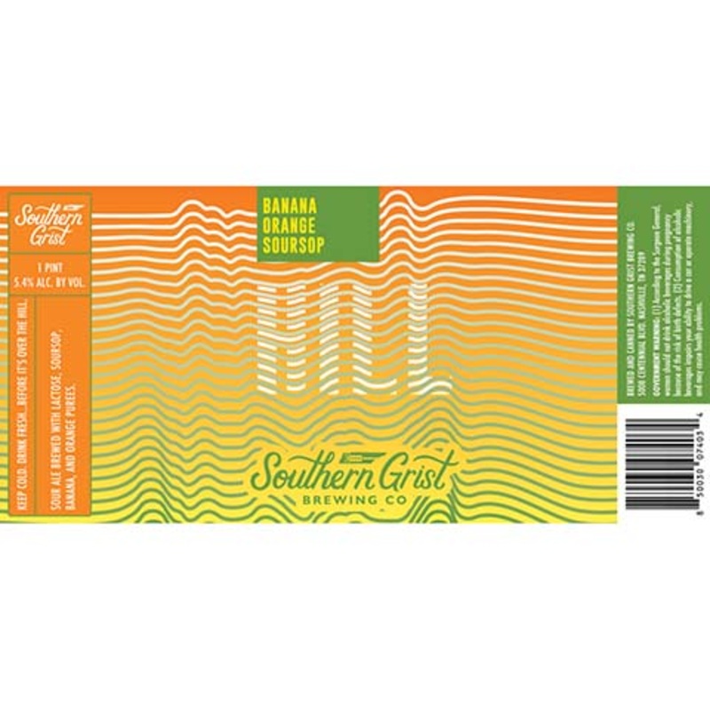 Southern Grist Banana Orange Soursop Hill Sour Ale 16OZ SINGLE CAN