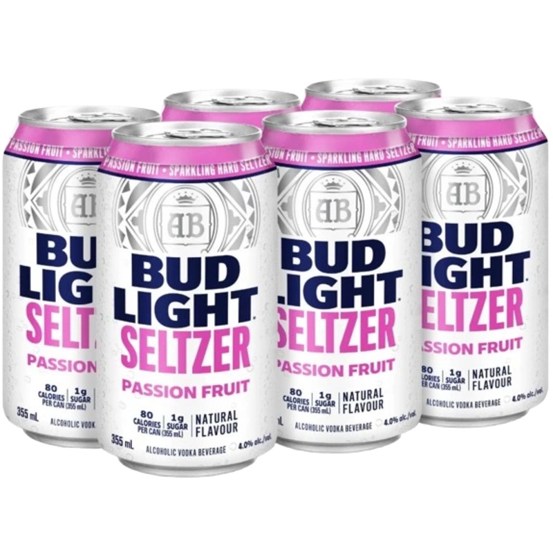 BUD LIGHT SELTZER PASSIONFRUIT 355ML 6PK CAN @ MacTaggart Ridge [1038845] 2130 ml