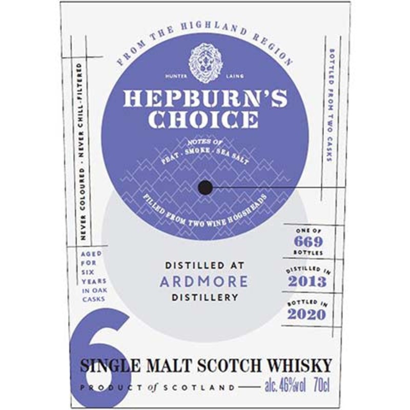 Hepburn's Choice/Ardmore Single Malt Scotch Whisky 700ML BTL