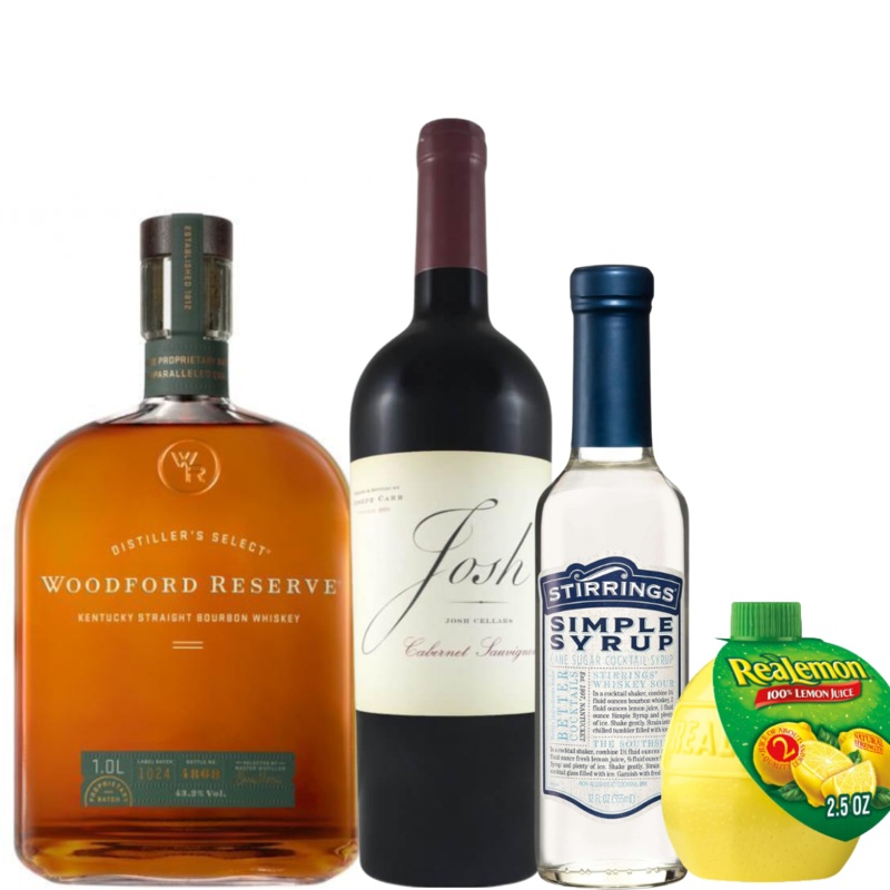 New York Sour Kit: Woodford Reserve, Josh Cellars, Realemon, Stirrings