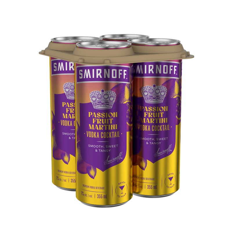 SMIRNOFF PASSIONFRUIT MARTINI VODKA COCKTAIL 355ML 4PK CAN @ Red Deer [1055812] 1420 ml