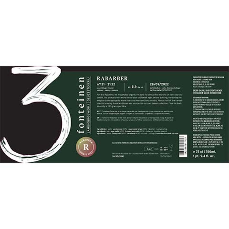 3 Fonteinen Rabarber 750ML BTL