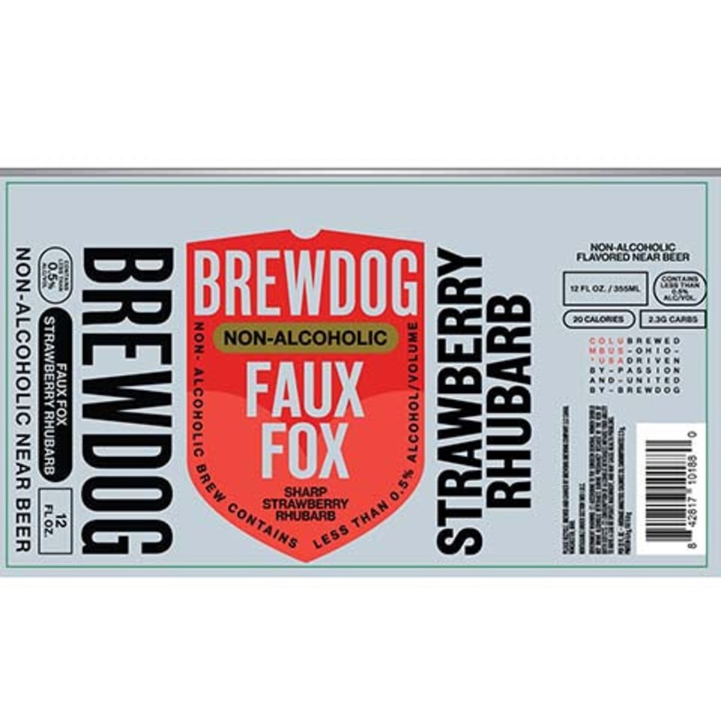 BrewDog Faux Fox Sharp Strawberry Rhubarb (Non-Alcoholic) 12OZ SINGLE CAN