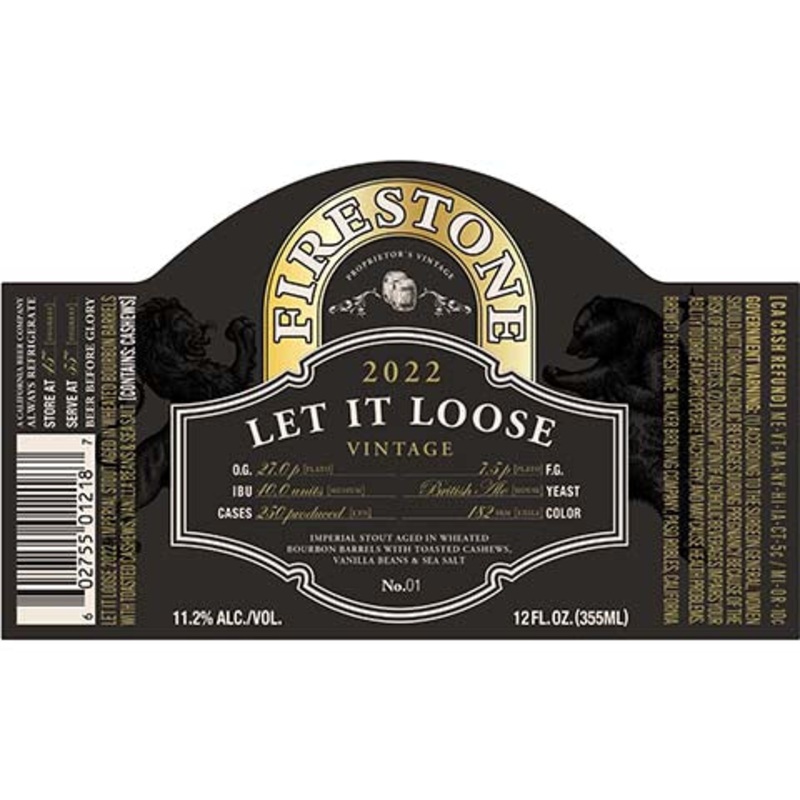 Firestone Walker Let It Loose Imperial Stout Vintage 2022 12OZ SINGLE BTL