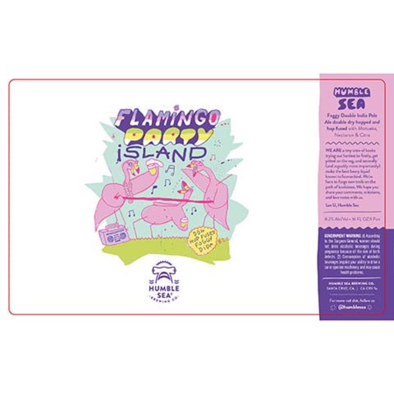Humble Sea Flamingo Party Island Foggy DIPA 16OZ SINGLE CAN