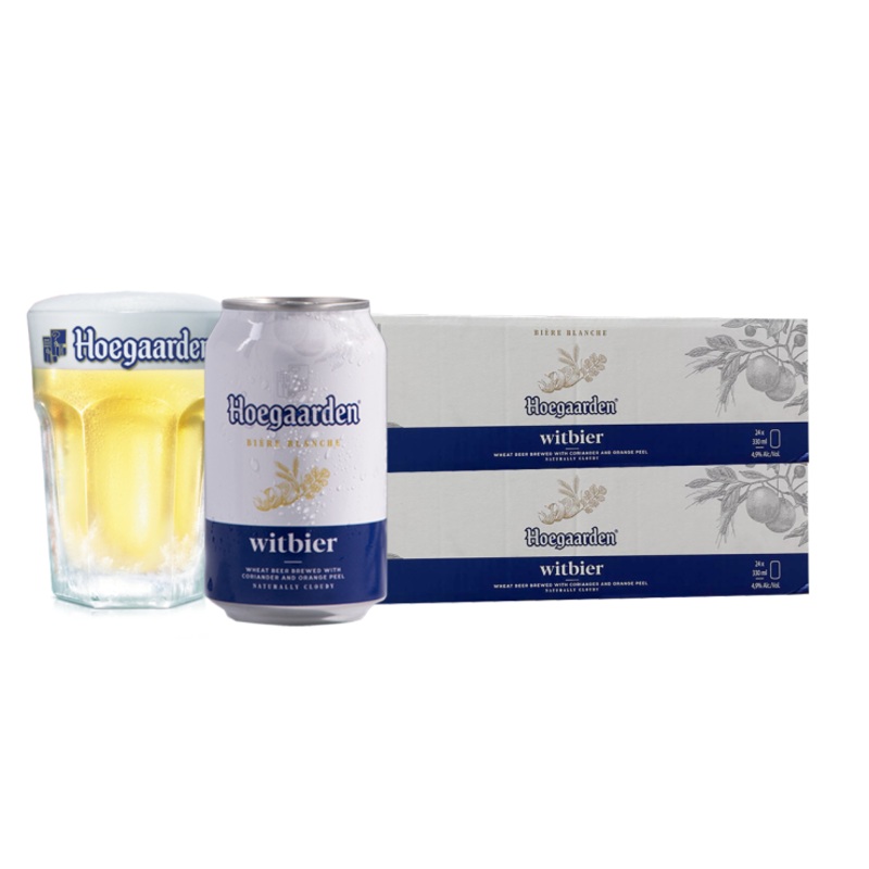 Buy 1 Take 1 Case: Hoegaarden White 330ml Can x24 (Total 2 Cases) w/ FREE 1pc. Hoegaarden 330ml Glass