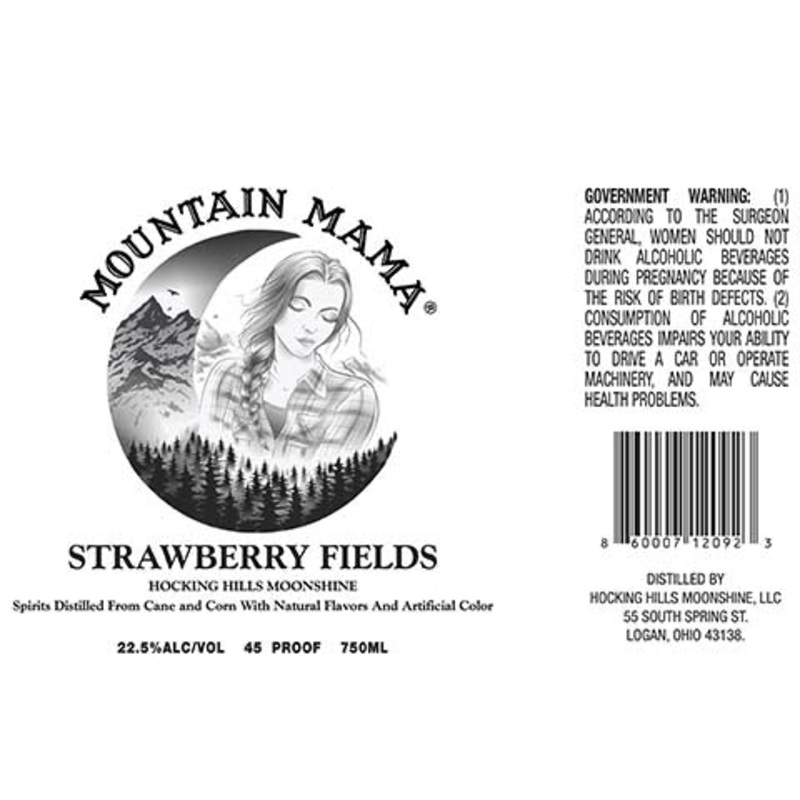 Hocking Hills Moonshine Mountain Mama Strawberry Fields 750ML BTL
