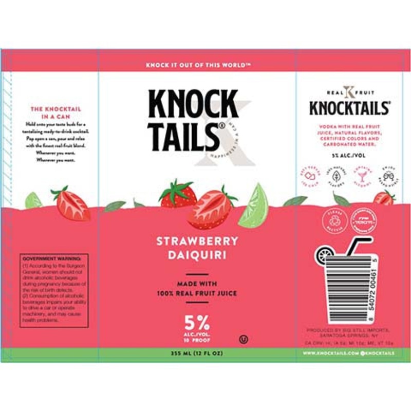Knocktails Strawberry Daiquiri 12OZ SINGLE BTL