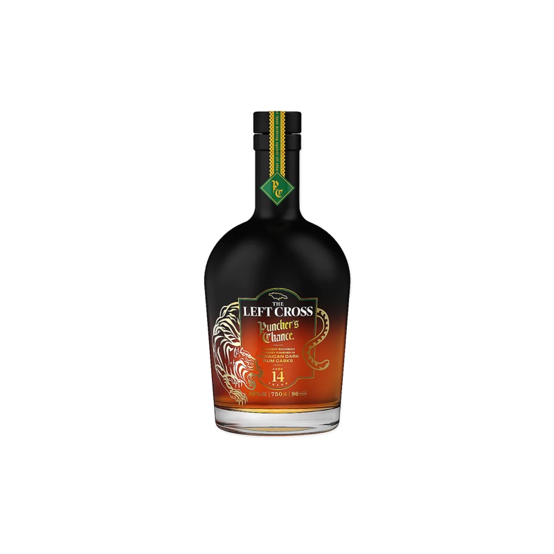 PUNCHER'S CHANCE BOURBON THE LEFT CROSS JAMAICAN DARK RUM CASKS 14 YR 96 750ML 750ML