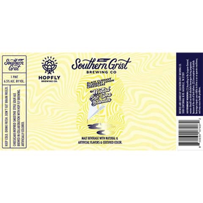 Southern Grist Black Currant Blueberry Lemon Cheesecake Melted Sno Cone Blender 16OZ SINGLE CAN