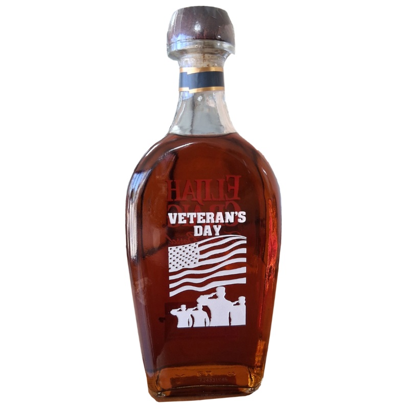 Elijah Craig Toasted Barrel Veterans Day Limited Edition Etched Bottle