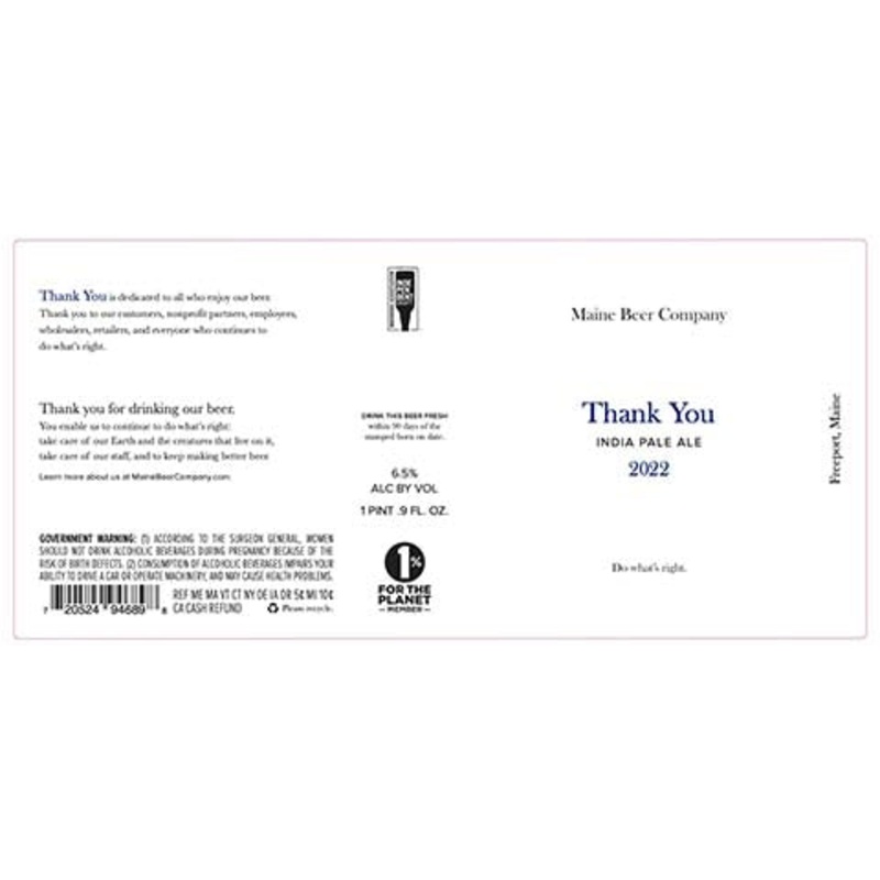 Maine Thank You Ale 2022 500ML BTL