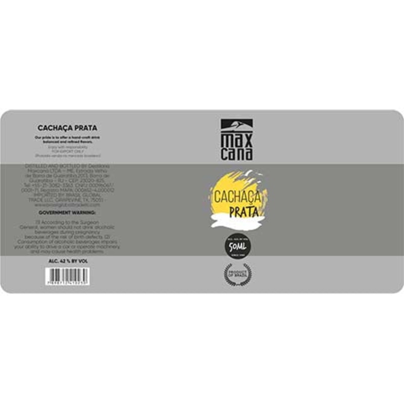 Maxcana Cachaca Prata 50ML BTL