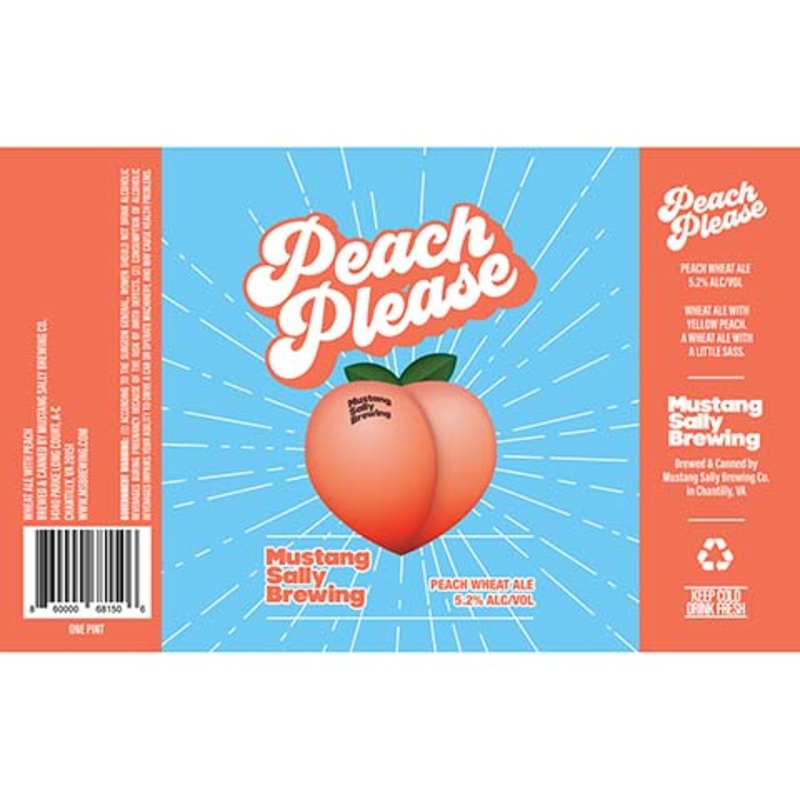 Mustang Sally Peach Please Wheat Ale 16OZ SINGLE CAN