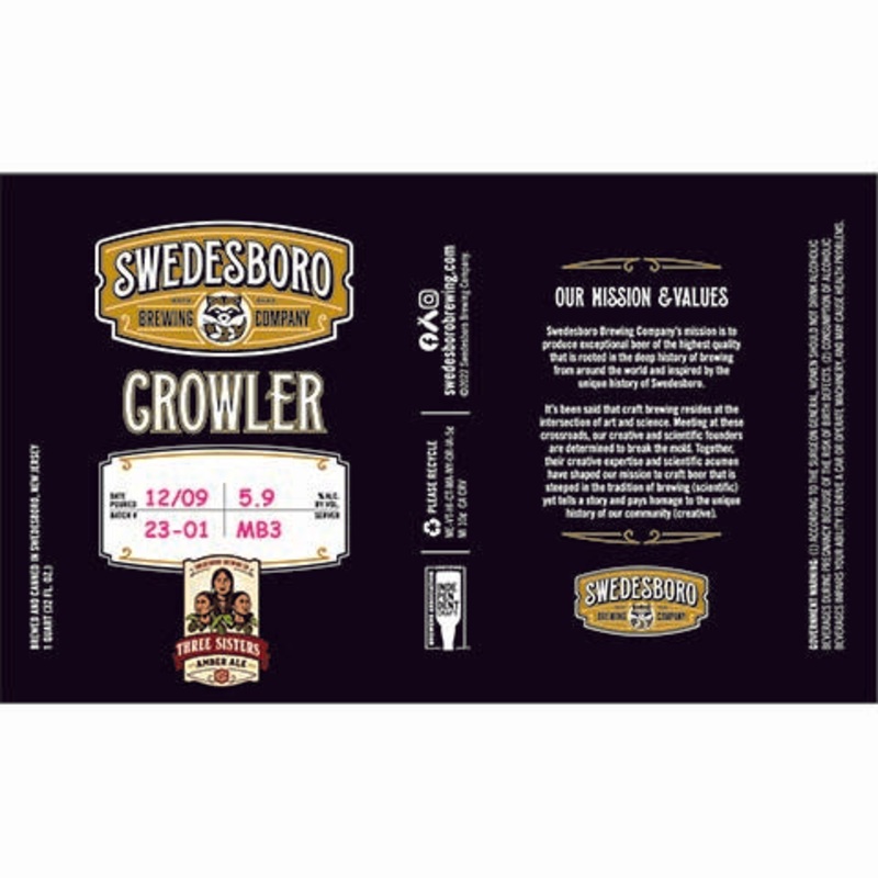 Swedesboro Three Sisters Amber Ale 32OZ SINGLE CAN