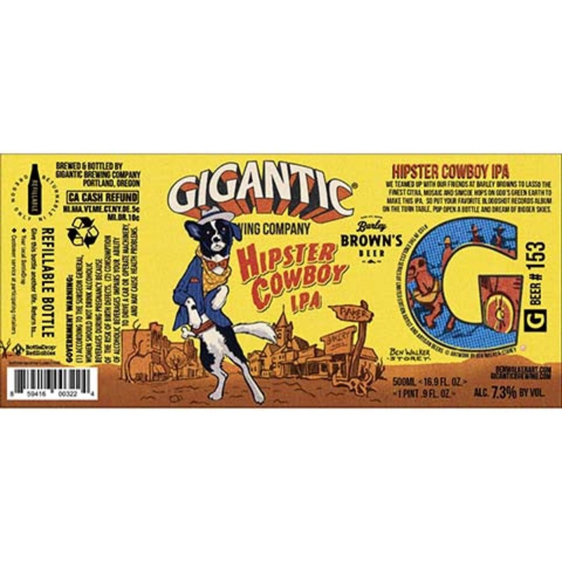 Gigantic Hipster Cowboy IPA 500ML BTL