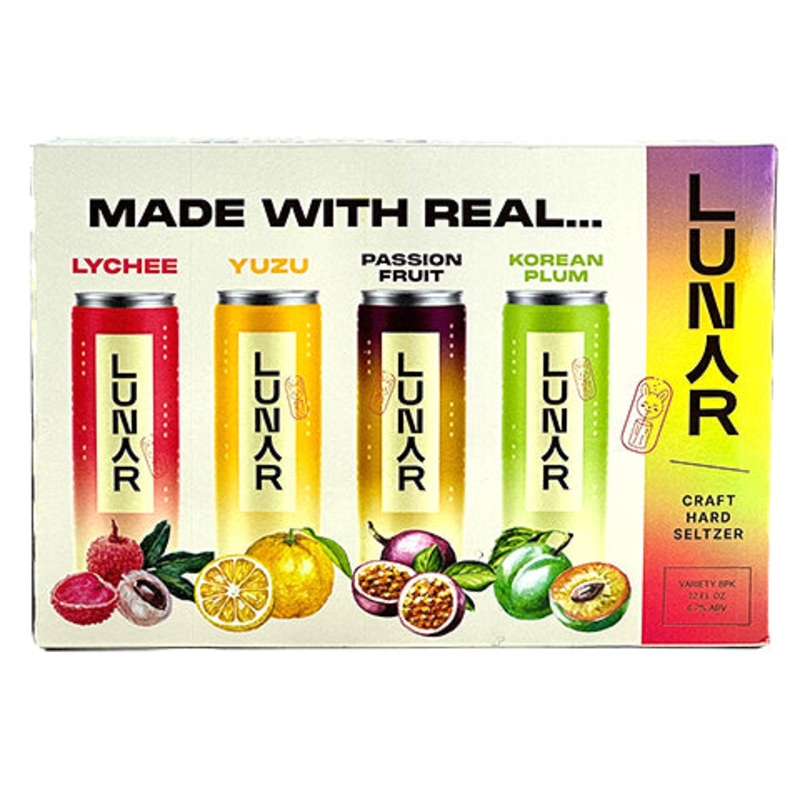 Lunar VARIETY Pack Hard Setlzer 8PK 12OZ CAN